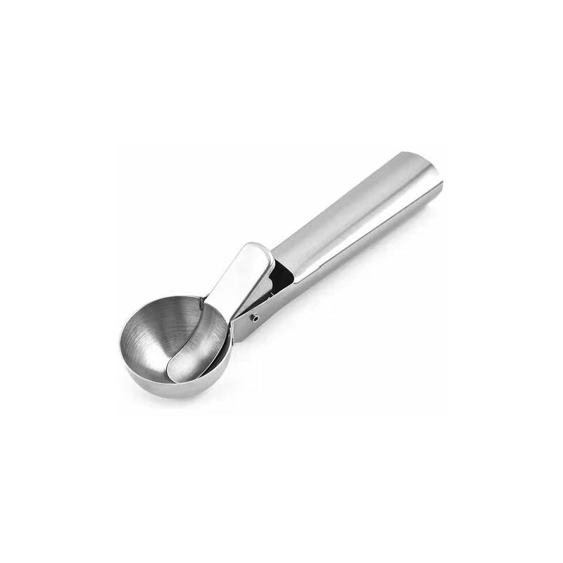 2 cucharas de acero inoxidable para helado, cuchara de helado resistente  con gatillo de metal para cuchara de helado para cuchara de frutas,  helados