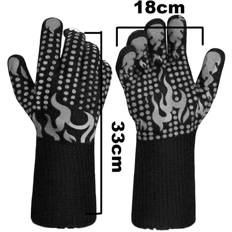  Manoplas de horno de silicona, guantes largos para horno  resistentes al calor (500 °F), guantes de horno y soportes para ollas,  guantes de horno de silicona con 2 mini manoplas, 2