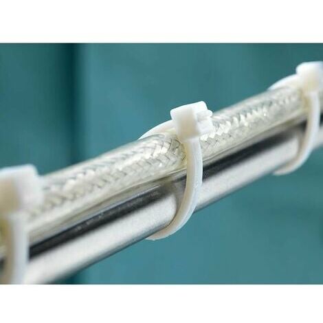 Bridas para cables de 100 paquetes, blancas/naturales, 200 mm x 2,5 mm,  bridas de plástico de primera calidad