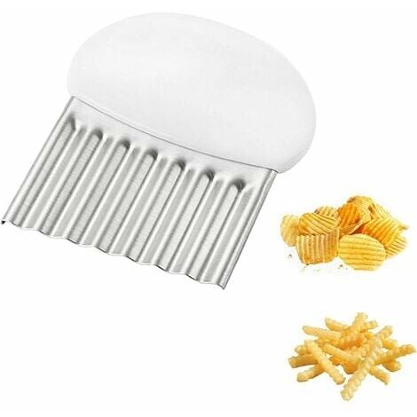 Cortador de alimentos con mandolina, ajustable de acero inoxidable con  cortador de gofres, corte arrugado, papas fritas, cebolla vegetal