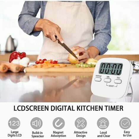 Timer de Cocina Temporizador Manzana Verde Alarma 1 Hora Chef