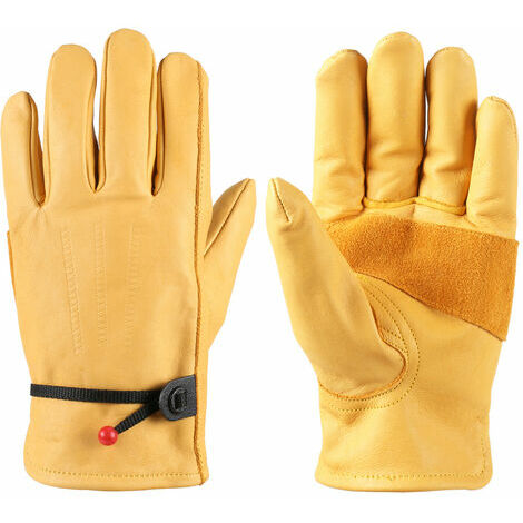 Guantes de Trabajo de Cuero de Construcción Resistente de 2 Pares