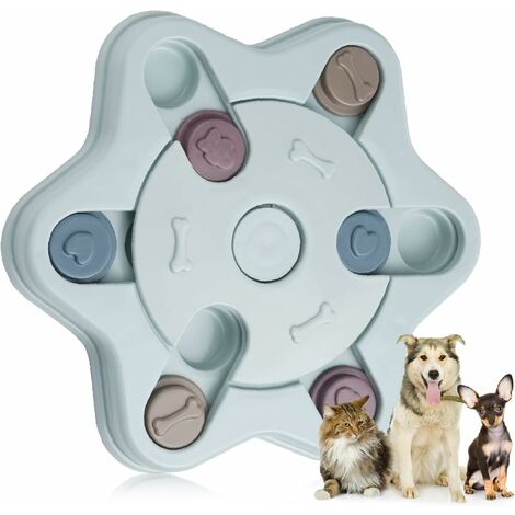 Juguete interactivo para perros | Juguete dispensador de  alimentos/golosinas | Juguete de rompecabezas para perros, amarillo