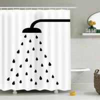 VOYOVJ, 1 pieza, cortina de ducha, tela impermeable, resistente al moho,  cortina de ducha a rayas