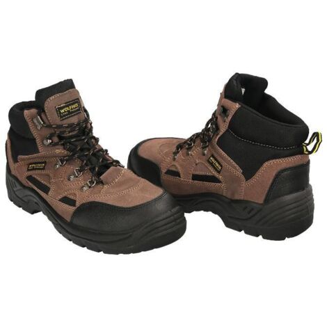 Batas De Trabajo Mujer Zapatos Seguridad S3 Piel Negra Wolfpack