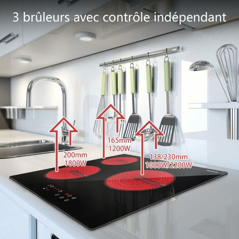 Plaque Vitrocéramique Infrarouge 3500W – Chauffage Ultra-Rapide, Compatible Toutes Casseroles, Design Marbre Élégant