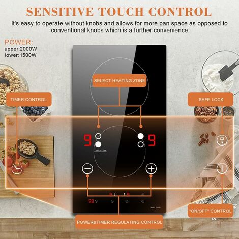 Plaque De Cuisson électrique Noxton 60 Cm, 3 Anneaux, Commandes Tactil