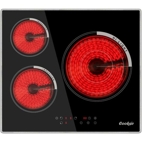 Plaque De Cuisson électrique KKT KOLBE KF5903SP – 60 Cm, 3 Zones Vitrocéramique, Noir