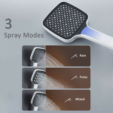Système de Douche Thermostatique, Colonne de Douche avec Affichage de la Température, Pulvérisateur d'épaule, Douche Bidet, Robinet de Douche de Baignoire, Pommeau de Douche, Douche à main (Blanc)