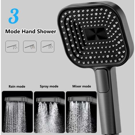 Colonne De Douche Thermostatique avec Lumière Ambiante Systeme de Douche Hauteur Réglable pour Salle de Bain, Mitigeur Douche avec Douchette et Pommeau de Douche, Bec de Baignoire Cascade, Gris