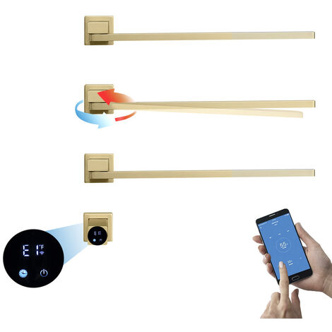 Esip – Sèche-serviette électrique 66W avec affichage digital – WiFi, minuterie, acier inoxydable, IPX4, rotatif 180° – Pour salle de bain moderne (1/5)