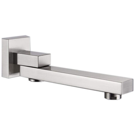 Bec de Baignoire Mural Bec Déverseur pour Baignoire Laiton Robinet de Buse Rotation à 180° Bec Bain Déverseur Robinet de Bec pour Baignoire, G1/2 Connexion,Brushed Nickel