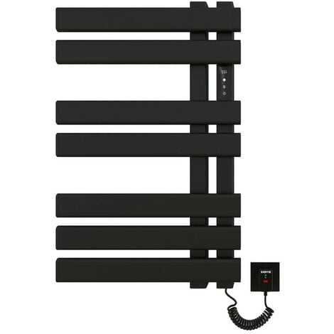 Sèche-serviette électrique noir de 1230mm de haut et 600mm de large - 500  Watt - VIP1230/600E8N