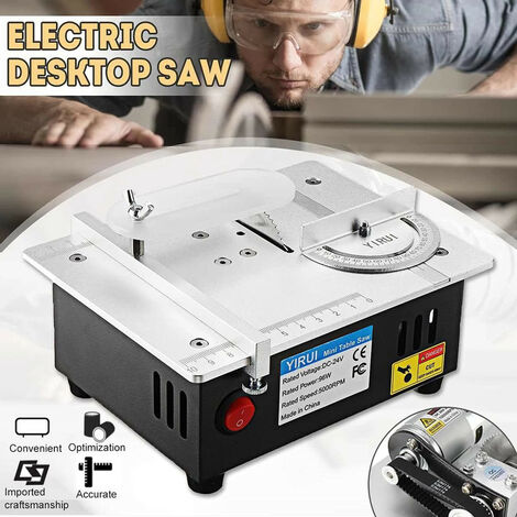 Mini Scie De Table Réglable à 45° - Double Moteur, 7800 Tr/min - Pour Couper Bois, Plastique, Métaux Non Ferreux