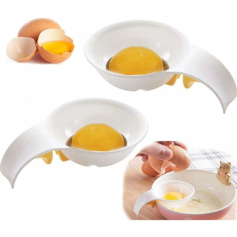 2Pcs Gadget Egg Yolk White Separator Holder Sieve Funny Divider Kitchen  Tools