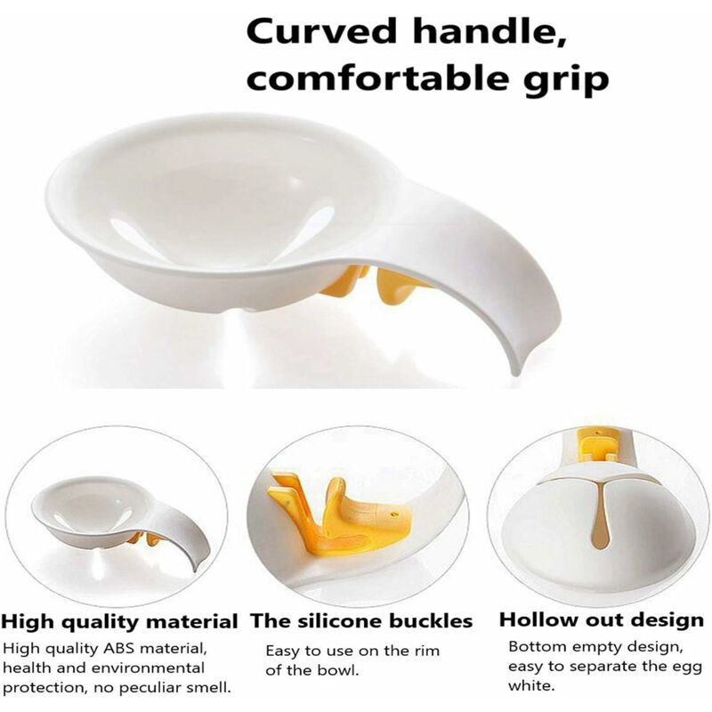 2Pcs Gadget Egg Yolk White Separator Holder Sieve Funny Divider Kitchen  Tools