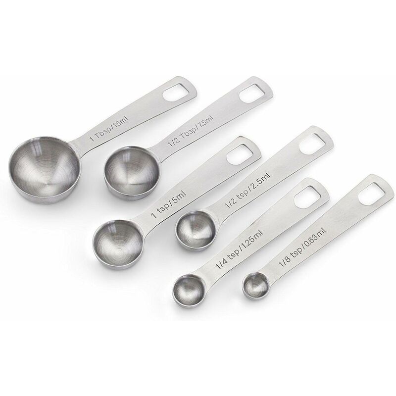 6PCS Stainless Steel Measuring Spoons Tablespoon Teaspoon Set for Cooking  Baking Spice Jars Containers Dry Liquid Stevia Measurement