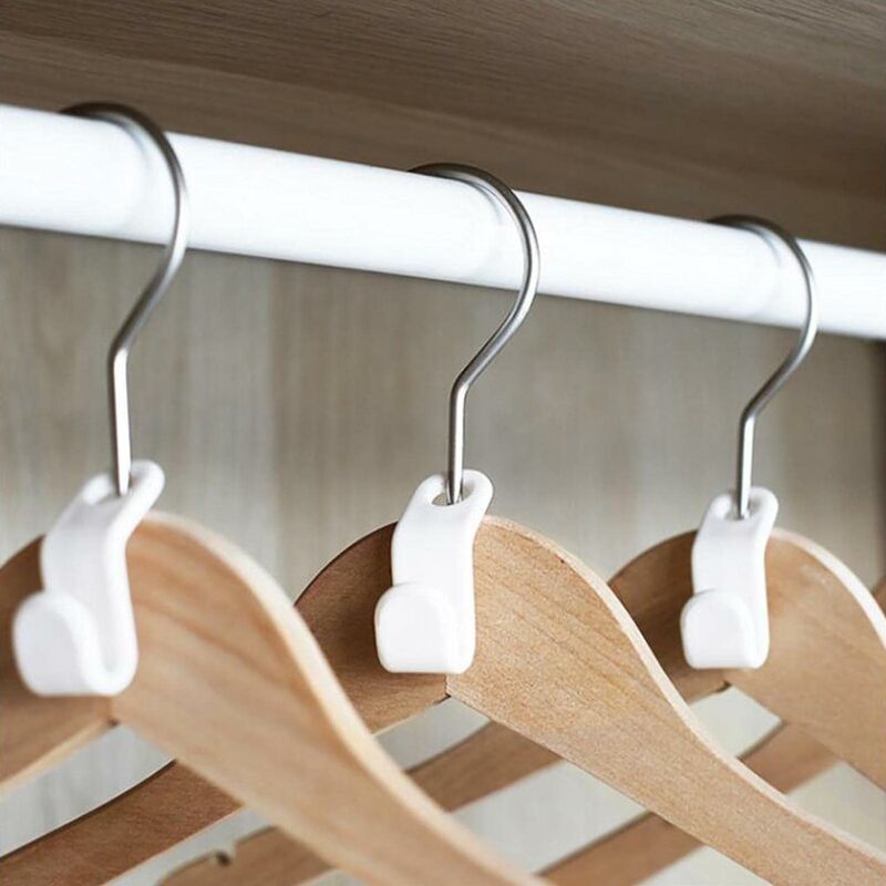 100pcs Triangle Shaped Clothes Hanger Connector Hooks Space Saving Closet  Organizers and Storage Shelves Hanger 