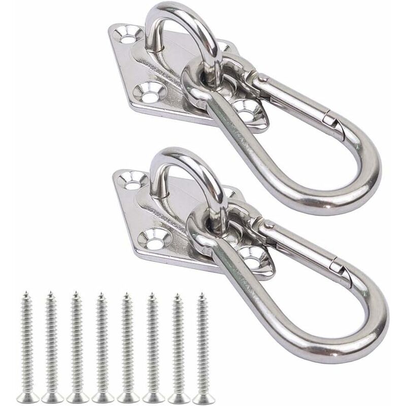 Stainless Steel Screw Hooks (12 Pack) - M5 Eyelet Screws - Self-Drilling Metal  Hooks for Hammock, Aerial Yoga, Swing Chair - Indoor/Outdoor (M5*65)
