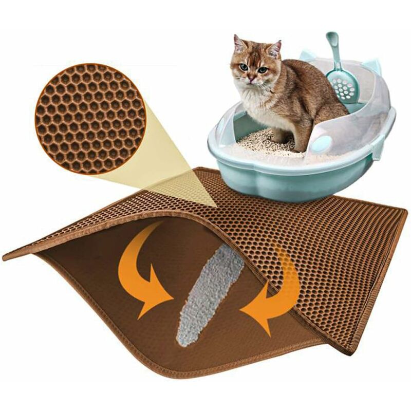 Conlun Cat Litter Mat Litter Box Mat Cat Litter Trapping Mat, Kitty Litter  Mat With Honeycomb Double Layer Design, Urine and Water Proof Material,  Scatter Control, Less Waste,Easy to Clean,Washable 23 X