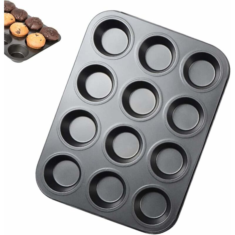 4 Holes Non-Stick Cupcake Baking Tray Carbon Steel Muffin Pan Cake Mould  Egg Tart Baking