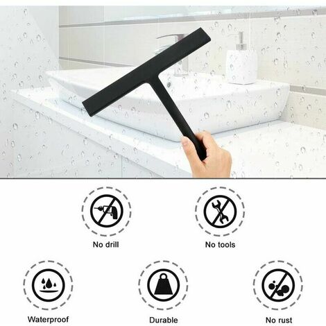 Shower Squeegee for Shower Glass Doors 11-Inch Bathroom Squeegee Shower  Door Silicone Squeegees Wiper with Non-Slip Handle, Self-Adhesive Silicone  Hook, for Mirror, Tiles, Counter (Blue-2 Pack) 