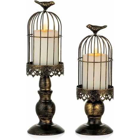 Retro Shabby Candle Holder Decorative Birdcage Candle Holder