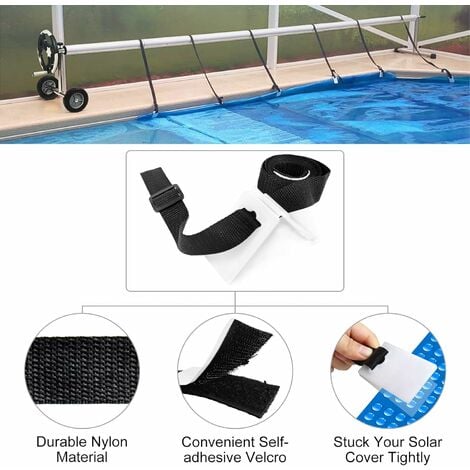 Swimming Pool Solar Cover Fixing Kit, Universal Inground Pool Solar Cover  Strap Kit Including 8 Nylon