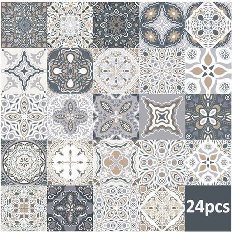 24pcs Wall Tile Stickers - Self Adhesive Tile Stickers for Kitchen