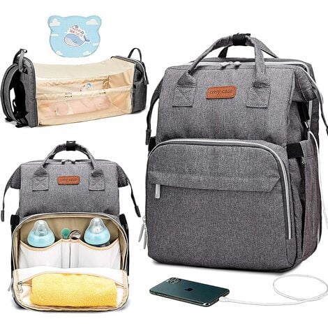 KeaBabies Explorer Diaper Bag/Backpack - Classic Gray | Personalized Diaper  Bags