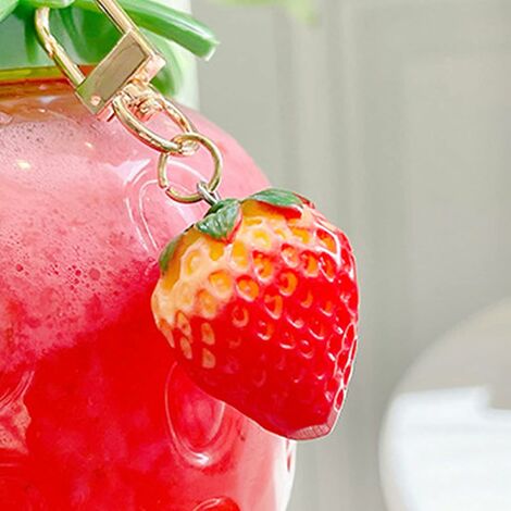 17 oz Strawberry Shaped Kawaii Cup with Straw for Boba Tea, PP Cute Cups with Lid and Straw, Kawaii Tea Cup Bottle, Cute Drinking Cups Bottle for