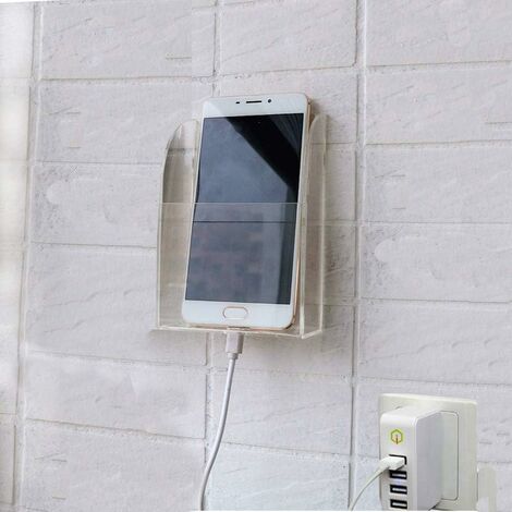 Wall Mounted Acrylic Phone Holer Remote Control Holder Media