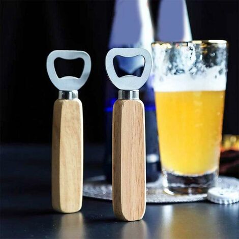 Handle Beer Bottle Opener 4 Pieces Wooden Beer Bottle Opener Tools Bottle  Opener