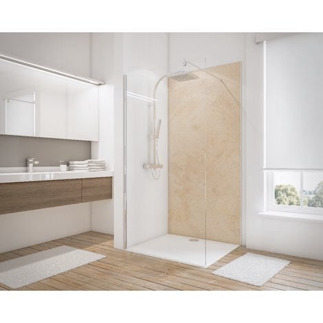 ECHANTILLON - Panneau mural Travertin, revêtement pour douche et salle de bain, DécoDesign DÉCOR, Schulte