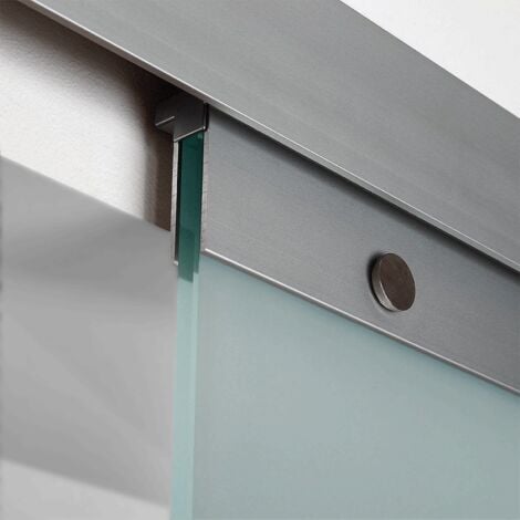 Porte coulissante intérieure Schulte, 88 x 203 cm, verre décor mistral - Poignée ronde