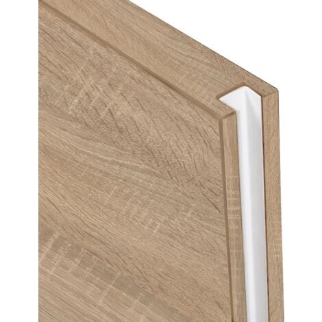 Double porte coulissante intérieure Schulte, 151 x 203 cm, chêne, porte pleine 2 vantaux - Poignée ronde