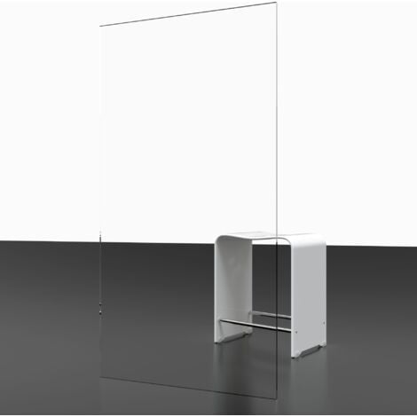 Paroi de douche à l'italienne, profilé noir à clipser, paroi fixe Walk In style industriel, NewStyle Atelier Schulte, verre transparent anticalcaire 5mm, 90 x 190 cm