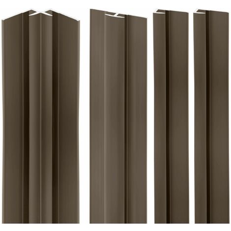 Lot de 2 profilés de finition + 1 profilé d'angle + 1 profilé d'extension pour panneau mural de douche, DécoDesign, Schulte, Taupe, 255 cm