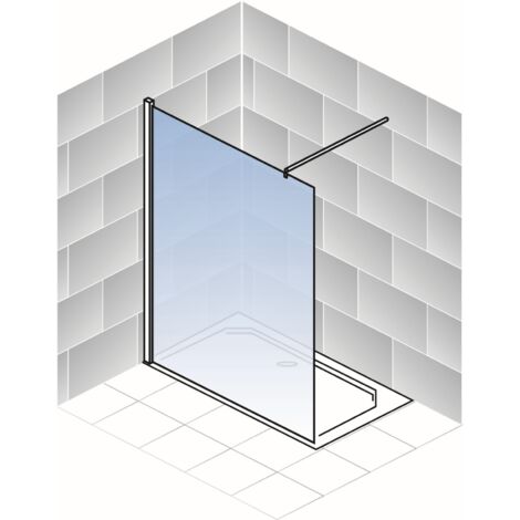 [ JAMAIS UTILISÉ ] - Paroi de douche à l'italienne, profilé noir, paroi fixe Walk In style industriel, NewStyle Atelier Schulte, verre 6 mm 90 x 200 cm