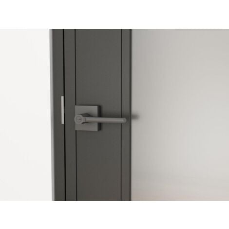 [ JAMAIS UTILISÉ ] - Porte verrière intérieure 93 x 231 cm, bloc porte Loft, verre transparent, style atelier 2 rayures, version droite avec serrure