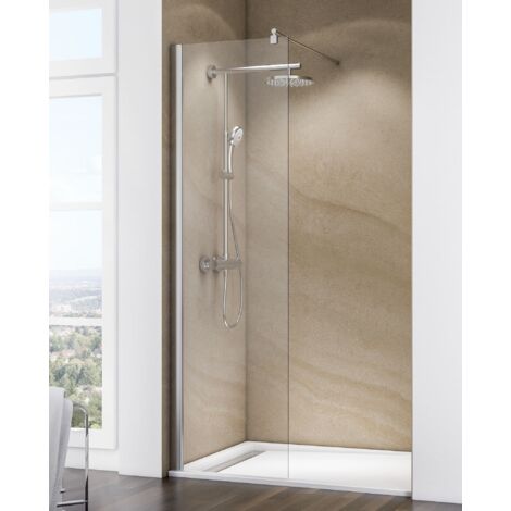 Schulte – Paroi de douche à l'italienne 60 cm – Verre de sécurité transparent 6 mm – Hauteur 200 cm – Profilé chromé – Installation facile (1/6)