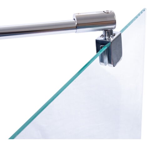 Paroi de douche à l'italienne, profilé aspect chromé, paroi fixe Walk In, NewStyle Schulte, traitement anticalcaire, décor Mistral, verre 6 mm, 120 x 190 cm