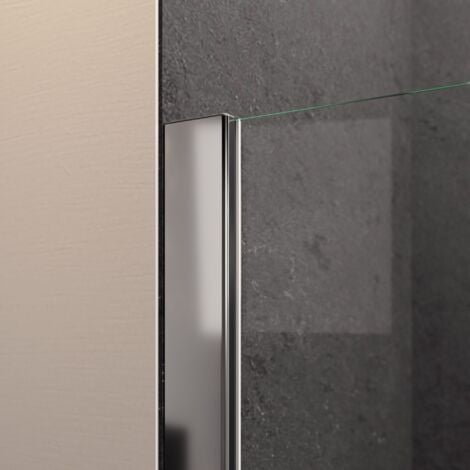 Paroi de douche à l'italienne, profilé aspect chromé, paroi fixe Walk In, NewStyle Schulte, traitement anticalcaire, décor Mistral, verre 6 mm, 120 x 190 cm
