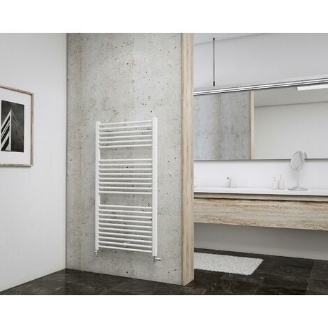 S SIENOC radiateur de Salle de Bain 500 x 1150 mm Blanc raccordement Central radiateur sèche-Serviettes 