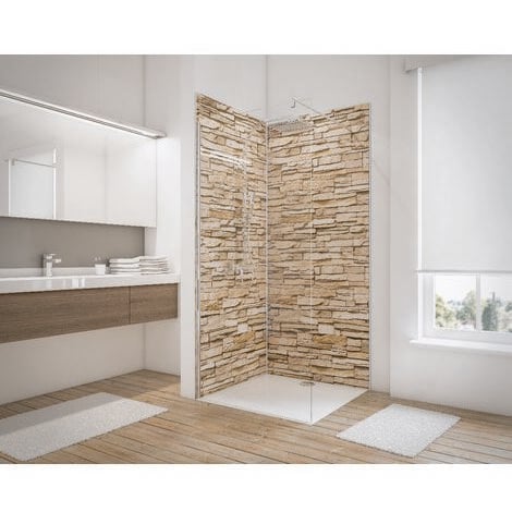 Panneau mural Parement clair, revêtement pour douche et salle de bain, DécoDesign DÉCOR, Schulte, 100 x 210 cm