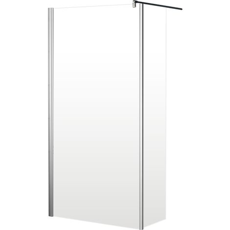 Schulte paroi de douche à l'italienne, 80 x 190 cm, verre 5mm transparent  anticalcaire, profilé aspect chromé à clipser, paroi fixe Walk In