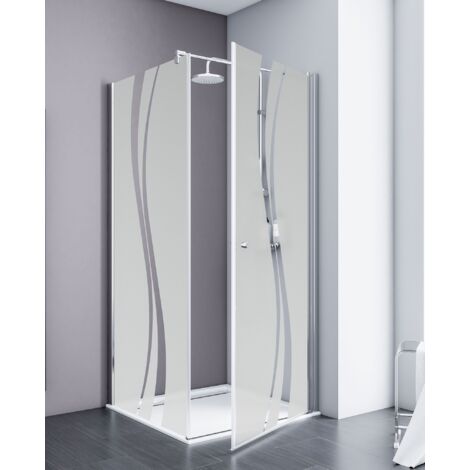Schulte – Porte de douche pivotante 80 x 80 cm – Verre anticalcaire 5 mm – Profilé chromé – Ouverture facile – Installation réversible (1/8)