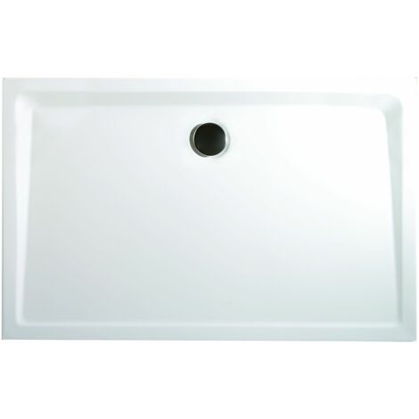 Receveur de douche acrylique, rectangulaire, extra plat à poser ou à encastrer, avec pieds, Schulte, 90 x 75 x 3,5 cm