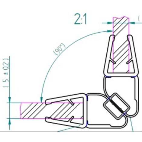 Paire de joints magnétiques universels noir, Schulte, 201 cm recoupable, pour porte 5 - 6 - 8 mm