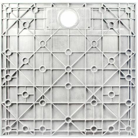 Receveur de douche de plain-pied, décor effet Pierre blanche, ultra léger, recoupable, Schulte, carré 80 x 80 cm